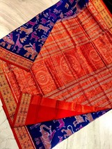 Wedding and festival party Sambalpuri half tissue silk saree with blouse... - £448.72 GBP