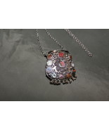Vtg Tibetan White Metal Coin Purse Agates Necklace Chain - $90.00