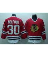 Blackhawks #30 Ed Belfour Jersey Old Style Uniform Red - €42,55 EUR