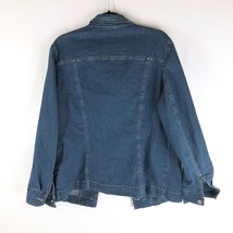 Anna Gui Womens Denim Jacket Vintage Retro Trucker Dark Wash Stretch 39 ... - $28.84