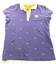 Horseware Ireland Equestrian Womens Polo Shirt L Purple Pony Print - $14.25