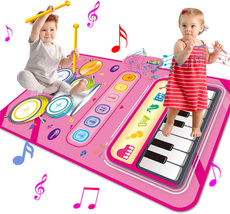Toys for 1 Year Old Girl Gifts,2 in 1 Piano Mat Montessori Toys for 1 2 Year Old - £21.90 GBP
