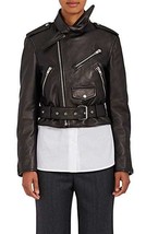 NWT Balenciaga $3000 Scarf Neck Zippered Moto Leather Jacket FR 44 Large - £1,001.61 GBP