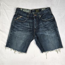 Ariat M5 Shorts Size 30 Blue Dark Wash Denim 8&quot; Inseam Low Rise Jean Bot... - $31.18