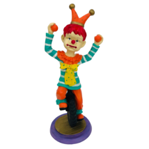 Vintage Sad Clown Unicycle Juggling Balls Jester Hat Orange Pants Red Hair - $29.99