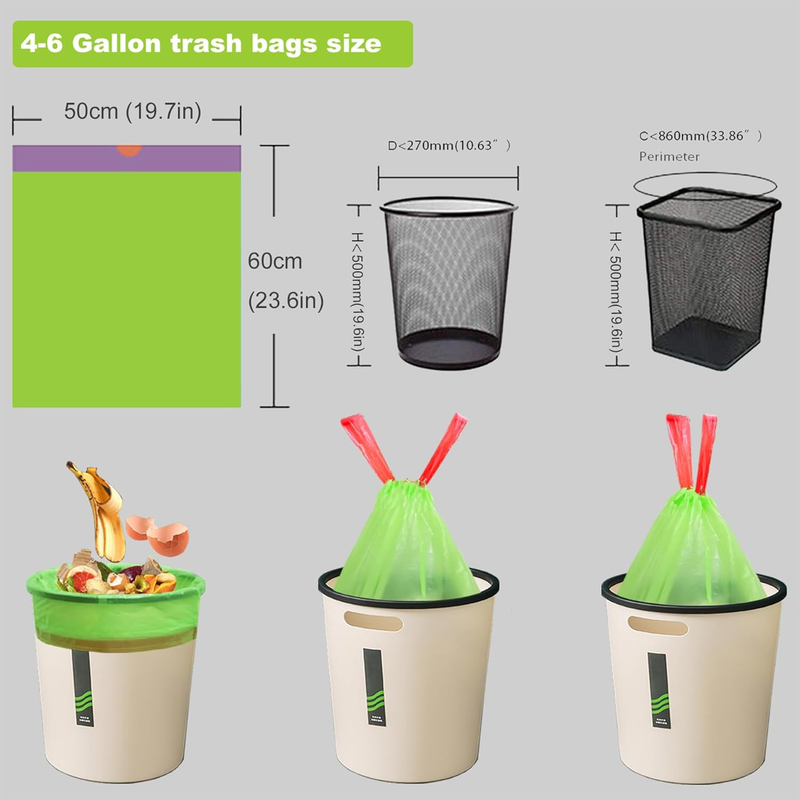 Small Trash Bags 4-6 Gallon,Extra Thick & Strong 4 Gallon Garbage Bags 5 Gallon  Item image 6