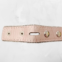 Nocona Pale Pink Belt Rhinestones Hearts Ladies 21" to 24" image 3