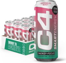 C4 Smart Energy Drink - Sugar Free Performance Fuel Watermelon Blast 12 Pack - £19.98 GBP