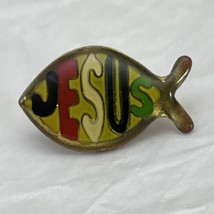 Jesus Fish Christ Christian Religious Enamel Lapel Hat Pin Pinback - £4.66 GBP