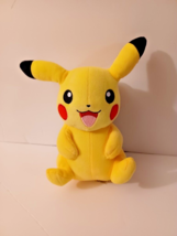 Wicked Cool Toys Pokémon Pikachu Plush Stuffed Doll Toy 9&quot; Eyes Open  Ash EUC! - £7.46 GBP