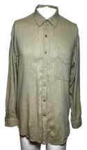 Perry Ellis Shirt Men&#39;s Small Beige Long Sleeve Cotton Casual - MD - £19.33 GBP
