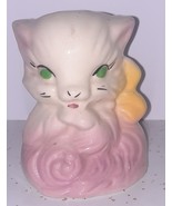 Vintage 1950&#39;s Kitty Cat Planter  4&quot; Vase Pink - $15.59