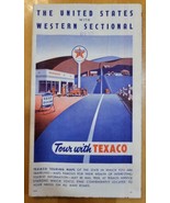VINTAGE 1952 TEXACO TRIP MAP - THE UNITED STATES with WESTERN SECTIONAL - £11.14 GBP