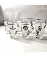 Set 6 Libbey Frosted Silver Leaf Glasses 12 Oz 5.5 Inches Tall Vintage - $29.89
