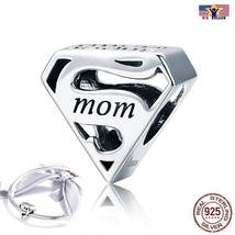 925 Sterling Silver Super Mom Bead Mama Pandora Charm Bracelet DIY Mothers Day - £15.80 GBP