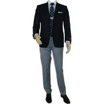 Men's RENOIR Classic Blazer 100% Wool Side vents Metal Buttons Notch 509-2 Navy image 10