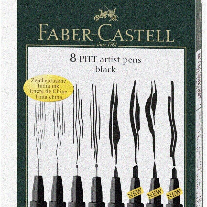 Faber Castell Artistic Variety Set: 8-Pitt Pens in Black -