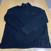Polo By Ralph Lauren Mens Quarter Zip Sweatshirt Size XXL  Black With Re... - $16.33