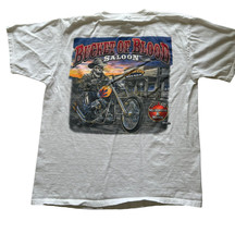 Vintage Bucket of Blood Saloon Virginia City Nevada Biker T-shirt White Size L - £14.53 GBP