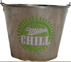 5qt Metal Beer Bucket Miller Chill 2 Sided Logo - £15.71 GBP