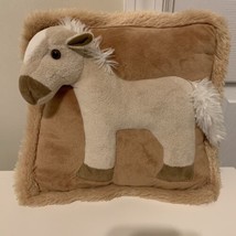 Vintage Jaag Horse Pony Pillow 3D Plush White Mane Tail Mustang Cowboy Plush 12&quot; - £19.51 GBP