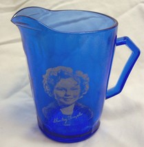 Vintage Hazel Atlas Shirley Temple Cobalt Blue 4&quot; Glass Milk Creamer Pitcher - £22.94 GBP