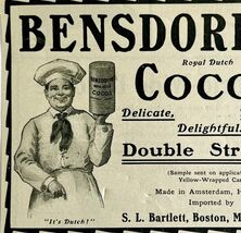 1904 Bensdorp&#39;s Royal Dutch Cocoa Advertisement Baking Ephemera 4.75 x 3... - $28.01 CAD