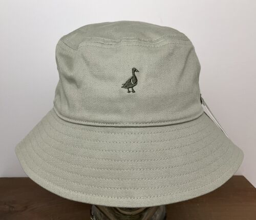 H&amp;M Bucket Hat Medium Duck Logo Embroidered Olive Green New With Tags - $19.75