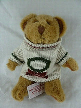 Russ Berrie 8&quot; Teddy Bear Jointed Plush in Christmas knitted sweater Vin... - £6.30 GBP