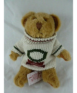 Russ Berrie 8&quot; Teddy Bear Jointed Plush in Christmas knitted sweater Vin... - £6.20 GBP