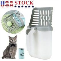 Pet Cat Litter Shovel Scoop Litter Box Kitty Self-Cleaning Tool With Bag - £28.76 GBP
