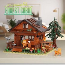MOC Cabin Model with Light Forest Scene Architecture Modular Buildings B... - £146.53 GBP