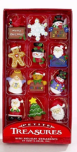 Kurt Adler 12 Pc 1.25&quot; Resin Petite Treasures Mini Xmas Ornament Set H9914-2 - £11.64 GBP