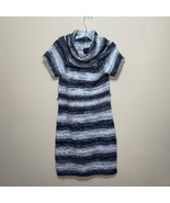 Take Out KNIT Sweater Dress Womens Striped Cowl Neck Short Sleeve SZ M NEW - $1,613.35 MXN