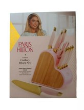 Paris Hilton 10-Piece Heart-Shaped Stainless Steel Knife Block Set, Pink - £79.12 GBP