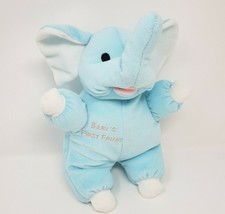 Vintage Skm Baby&#39;s First Friend Blue Elephant Rattle Stuffed Animal Plush Toy - £75.08 GBP