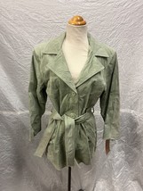Vintage NWT Brandon Thomas Green Suede Leather Coat Women&#39;s Size S - $49.49