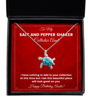 Salt and Pepper Shaker Collector Aunt Necklace Birthday Gifts - Turtle Pendant  - £39.01 GBP