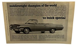Buick Print Ad Special Auto Original Ad Vintage 1963 Middleweight Champion - $13.95