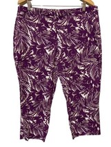 Lane Bryant Womens Floral Tropical Purple Ankle Crop Pants Pockets Size  18 - $18.80