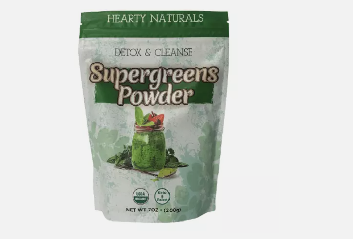 Hearty Naturals ORGANIC Supergreens Detox + Cleanse 40 Servings 7 oz VEGAN