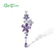 Silver Pendant For Women 925 Sterling Silver Amethyst Light Blue White CZ Exquis - £36.41 GBP