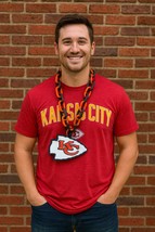 New NFL Kansas City Chiefs RED Big Fan Hype Bling Chain Logo Necklace Fr... - $79.20