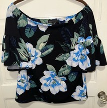 Banana Republic Top Size Small Floral Boat Neck Butterfly Sleeve - £15.57 GBP