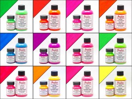 Angelus Acrylic Leather Neon Paint /Dye 1oz -  Neon Paint 12 Colors - £6.28 GBP
