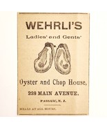 1895 Wehrli&#39;s Restaurant Victorian Advertisement Oyster Chop House Passa... - $28.11 CAD