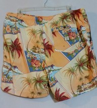 TOMMY BAHAMA Sz XL 38&quot; Swim Trunks Shorts Suit Drawstring Palm Tree Sailboat - £20.18 GBP