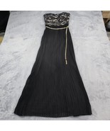 Jacaranda Dress Womens S Black Floral Pleated Tubeless Belted Maxi Dress - £31.36 GBP