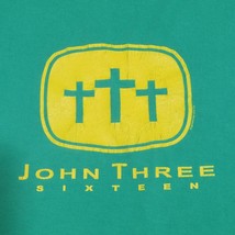 Vintage John Deere John 3:16 Christian Jesus Parody Green T-Shirt Mens 3X - $84.95