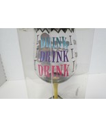 Delish Wine Glass 15 Oz Hand Painted I Drink I Can New In Original Box - £11.15 GBP